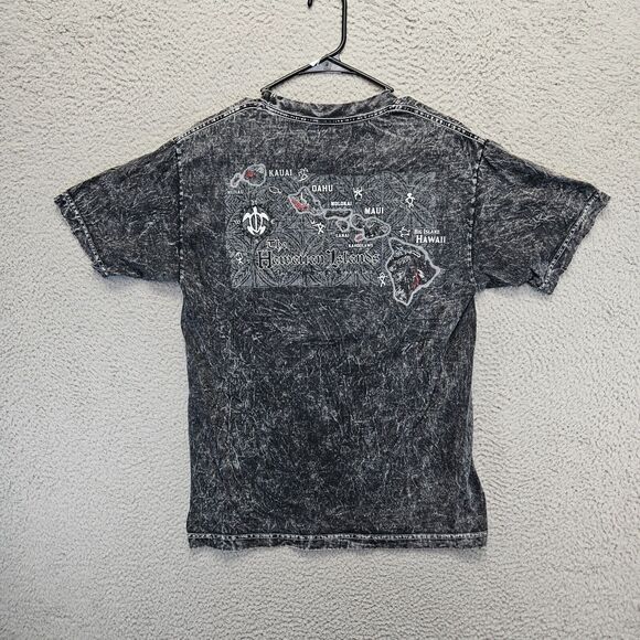 Hawaiian Lava T-Shirt Mens Size medium Black Acid Wash Hawaii Map Graphic - Picture 6 of 8